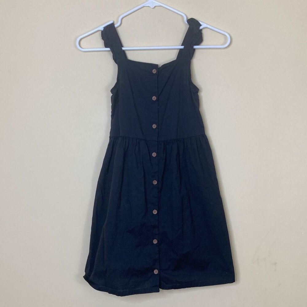 H&M Dress Girls 7 Lagenlook Black Cotton Ruffle Summer Whimsigoth